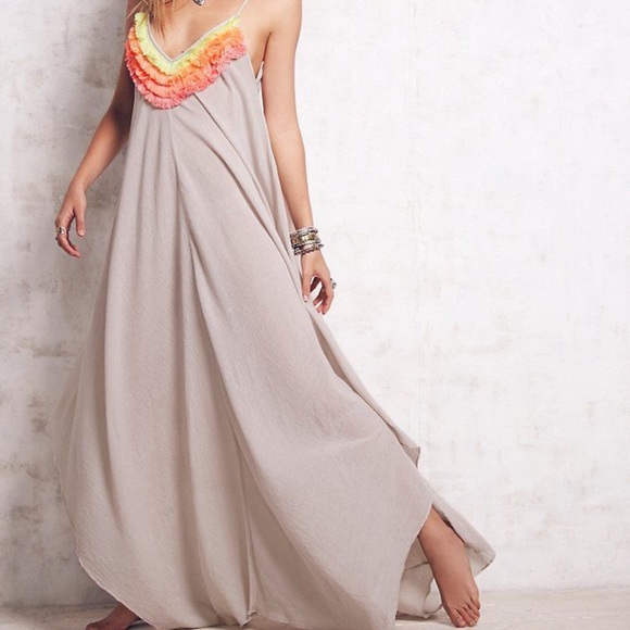 Mara Hoffman Handkerchief Fringe Maxi Dress